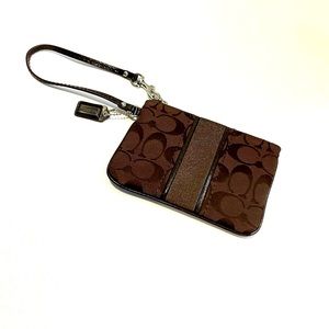 Coach Chocolate Brown Signature Wristlet